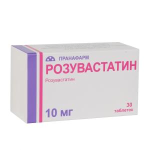 Розувастатин таблетки покрытые пленочной оболочкой 10мг №30