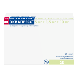 Эквапресс капсулы с модифицированным высвобождением 5мг+1,5мг+10мг №28