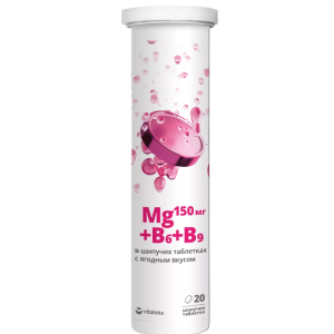 ВИТАТЕКА МАГНИЙ B6+B9 ШИП.ТАБЛ 3800 МГ СО ВКУСОМ ЯГОДНЫЙ МИКС №20 (БАД)