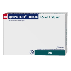 Диротон Плюс капсулы с модифицированным высвобождением 1,5мг+20мг №28