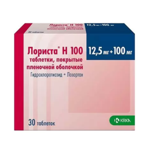 Лориста Н 100 таблетки покрытые плёночной оболочкой 12,5мг+100мг №30