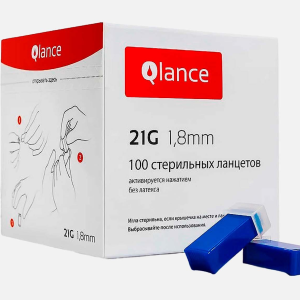 Ланцет автоматический стерильный Olance 21g 1,8мм синий №100