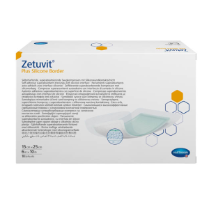 Цетувит Плюс Силикон Бордер повязка самоклеящаяся суперабсорбирующая стерильная 15х25см №10