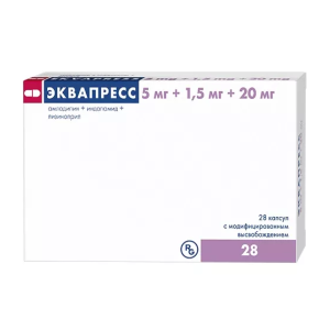 Эквапресс капсулы с модифицированным высвобождением 5мг+1,5мг+20мг №28