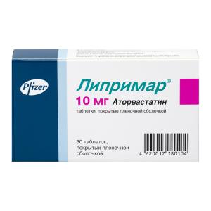 Липримар таблетки покрытые пленочной оболочкой 10мг №30