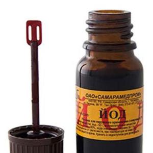 Йод раствор для наружного применения спиртовой 5% с помазком 10мл