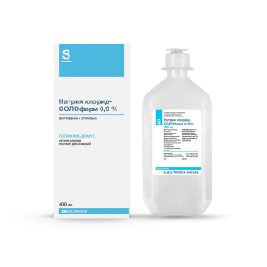 Натрия хлорид-Солофарм раствор для инфузий 0,9% флакон 400мл №20