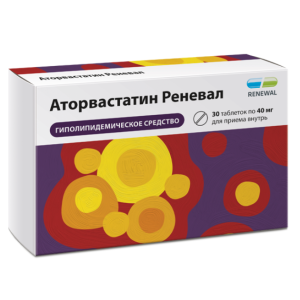Аторвастатин Реневал таблетки покрытые плёночной оболочкой 40мг №30