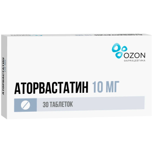 Аторвастатин таблетки покрытые пленочной оболочкой 10мг №30