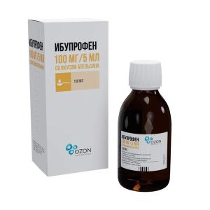Ибупрофен суспензия для приёма внутрь для детей со вкусом апельсина 100мг/5мл флакон 150мл