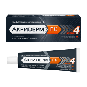 Акридерм ГК мазь для наружного применения 0.05%+0.1%+1% туба 30г