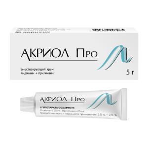 Акриол Про крем для местного и наружного применения 2,5%+2,5% туба 5г 