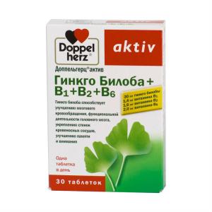 Доппельгерц актив Гинкго билоба + B1 + B2 + B6 таблетки массой 415мг №30