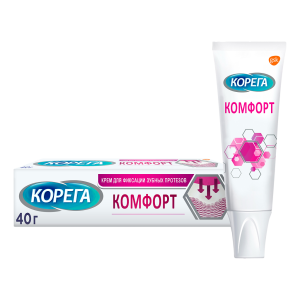 Корега Комфорт крем для фиксации зубных протезов мятный вкус туба 40г