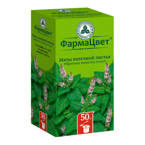 Мяты перечной листья измельчённые пачка 50г 