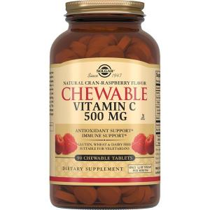 Солгар витамин С 500 с малиновым вкусом таблетки жевательные массой 2381м №90 