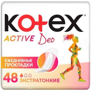 Котекс Active Deo прокладки ежедневные экстратонкие №48