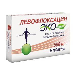 Левофлоксацин Эколевид таблетки покрытые плёночной оболочкой 500мг №5