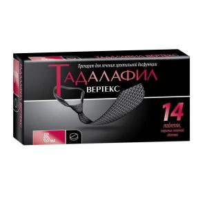 Тадалафил Вертекс таблетки покрытые плёночной оболочкой 5мг №14 