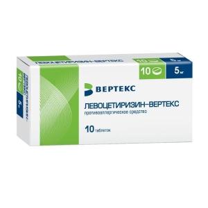 Левоцетиризин-Вертекс таблетки покрытые плёночной оболочкой 5мг №10