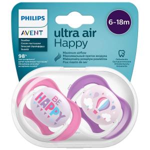 Авент ultra air пустышка силиконовая для девочек 6-18месяцев SCF080/16 с футляром №2