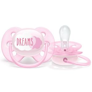 Авент ultra soft пустышка силиконовая для девочек 0-6месяцев SCF527/01 с футляром №1