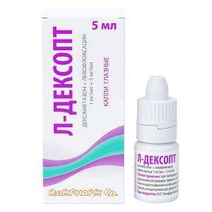 Л-Дексопт капли глазные 1мг/мл+5мг/мл флакон-капельница 5мл
