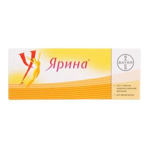 Ярина таблетки покрытые плёночной оболочкой 3мг+0,03мг №21х3