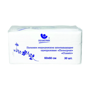 Пелигрин Classic пеленки медицинские впитывающие одноразовые 60х60см №30