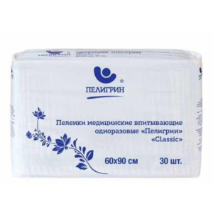 Пелигрин Classic пеленки медицинские впитывающие одноразовые 60х90см №30