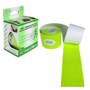 Лента кинезиологическая SFM-plaster на хлопковой основе зеленая рулон 5х500см