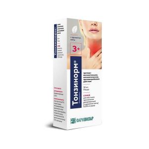 Тонзинорм спрей для местного применения дозированный 0,255мг/доза флакон 30мл /176доз/