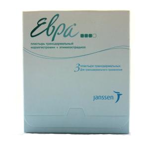 Евра пластырь трансдермальный 203мкг+33,9мкг/24ч №3