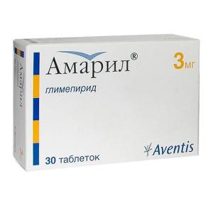 Амарил таблетки 3мг №30