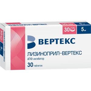 Лизиноприл-Вертекс таблетки 5мг №30