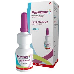 Риалтрис спрей назальный дозированный 25мкг+600мкг/доза флакон 120доз 